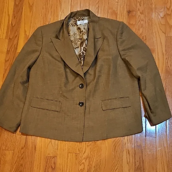 Le Suit Khaki Women's Blazer - Picture 1 of 4